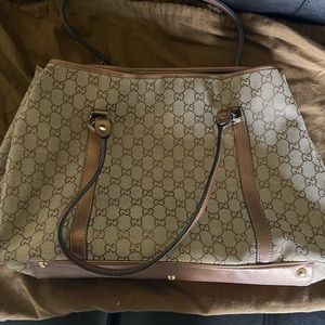 Gucci Bronze Canvas handbag Good Condition